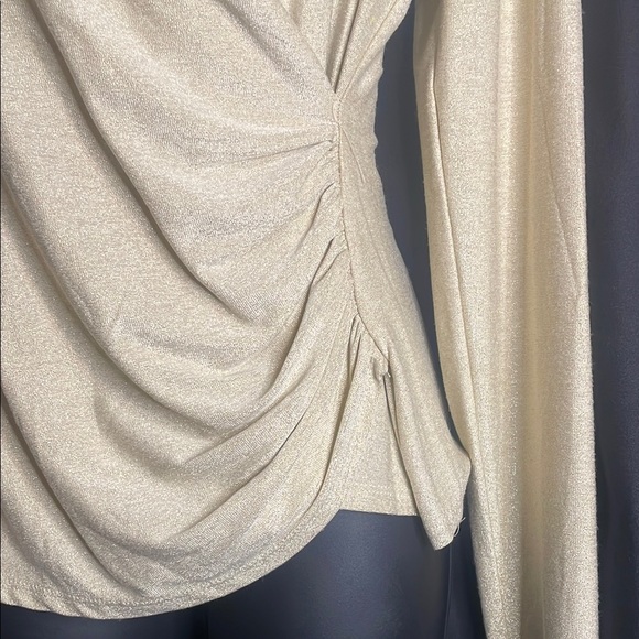 NWT Gold Drape Front Top medium - Picture 3 of 5